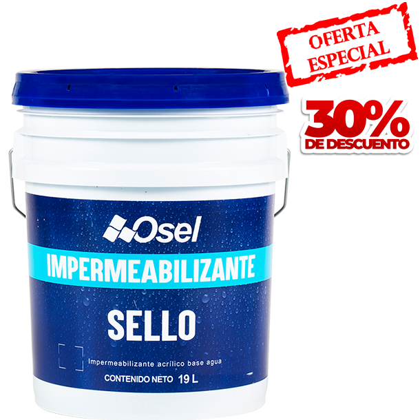Sello para impermeabilizante acrílico listo para aplicarse