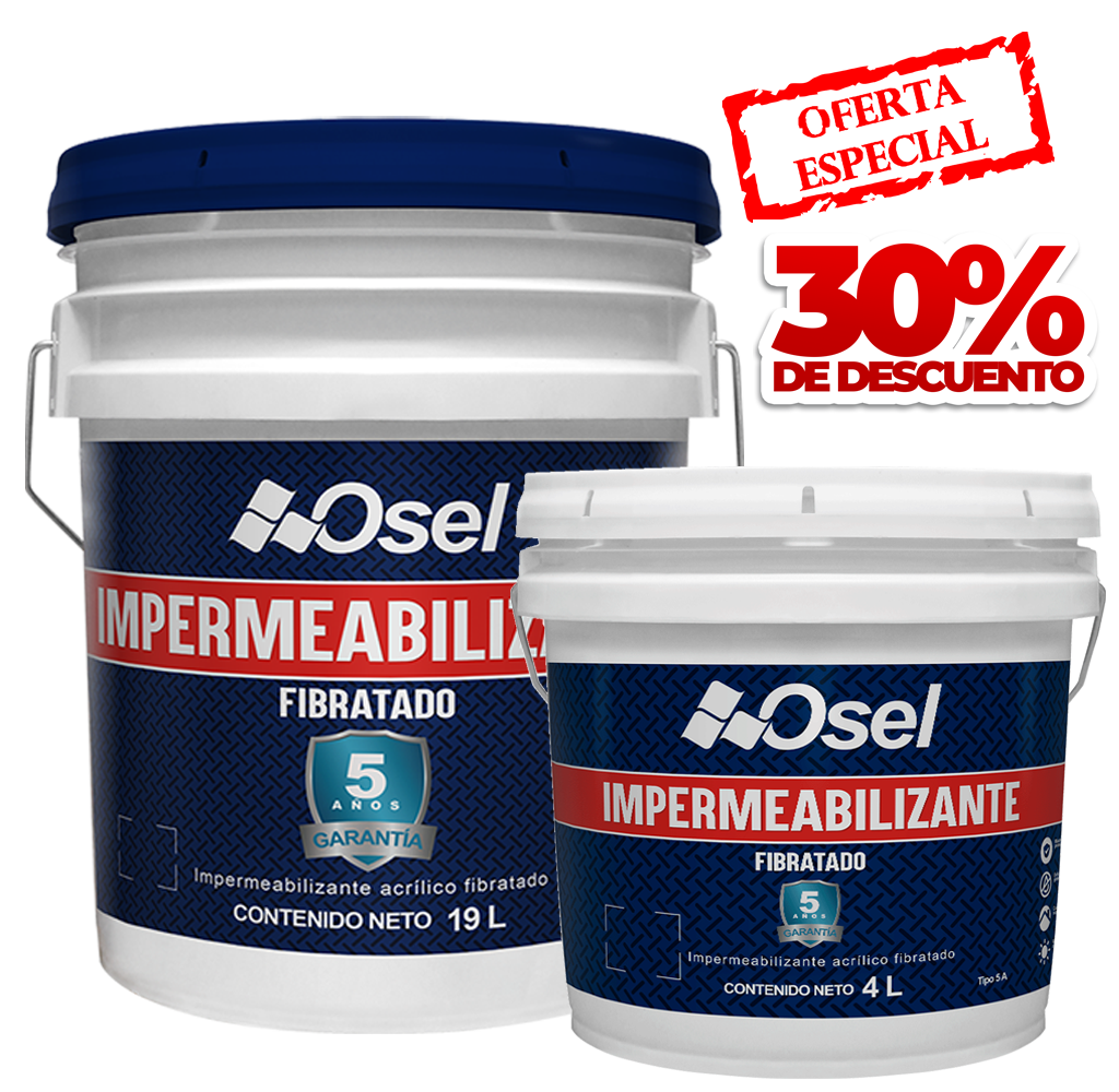 Impermeabilizante acrílico fibratado 5 años - Blanco