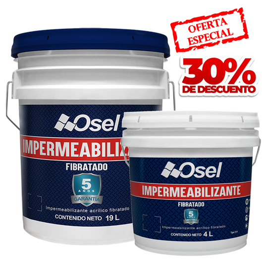 Impermeabilizante acrílico fibratado 5 años - Blanco