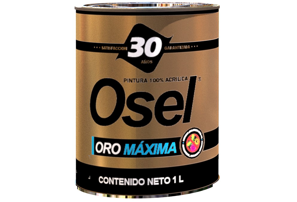 Pintura Satinada 100% Acrílica Osel Oro Máxima Germicida - Blanco
