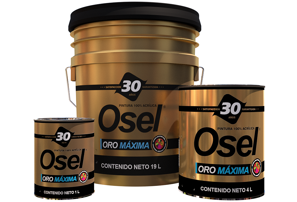 Pintura Satinada 100% Acrílica Osel Oro Máxima Germicida - Blanco