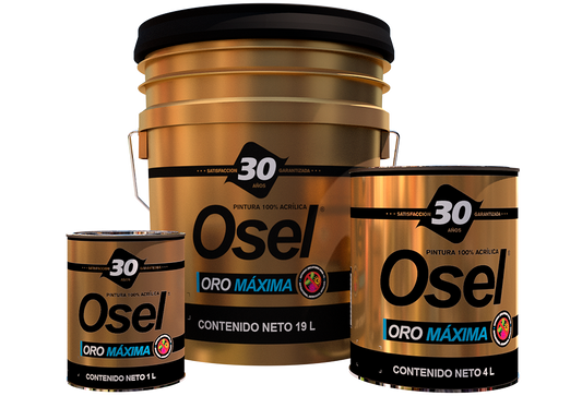 Pintura Satinada 100% Acrílica Osel Oro Máxima Germicida - Blanco