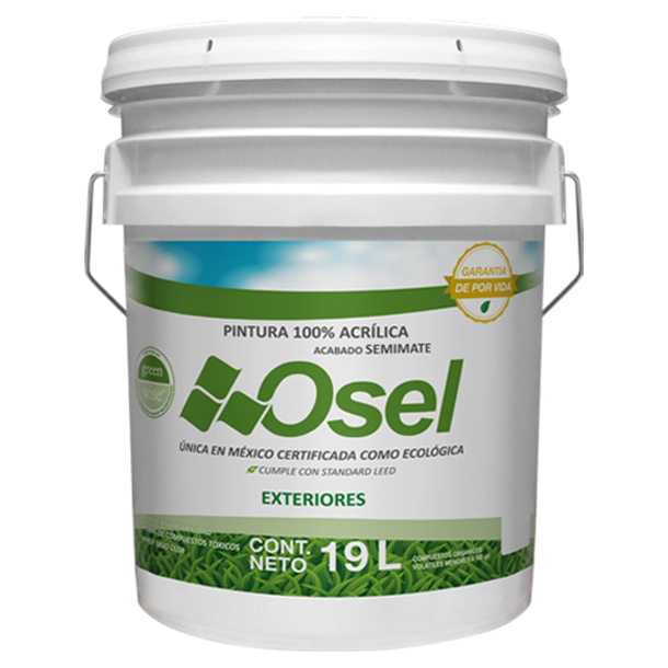 Pintura 100% Acrílica Osel Verde de por Vida /Exteriores - Blanco