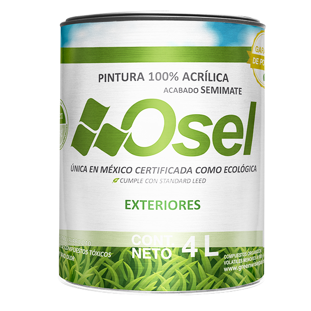 Pintura 100% Acrílica Osel Verde de por Vida /Exteriores - Blanco