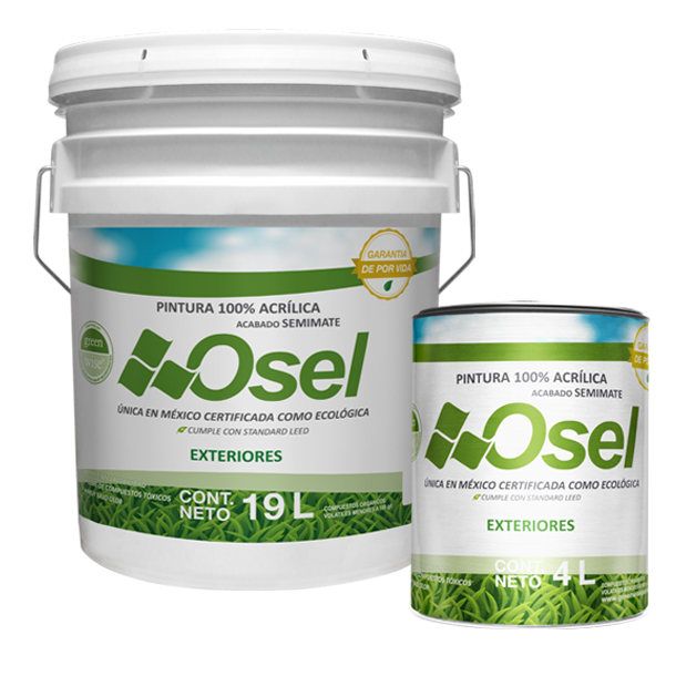Pintura 100% Acrílica Osel Verde de por Vida /Exteriores - Blanco