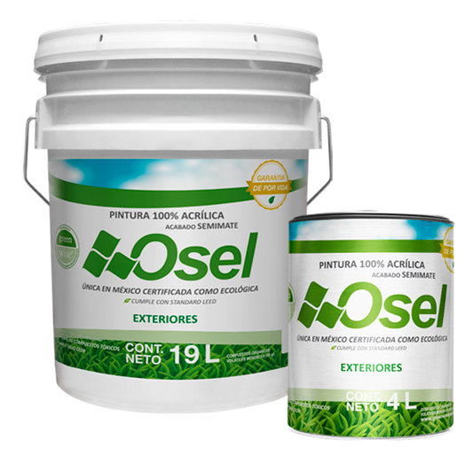 Pintura 100% Acrílica Osel Verde de por Vida /Exteriores - Blanco