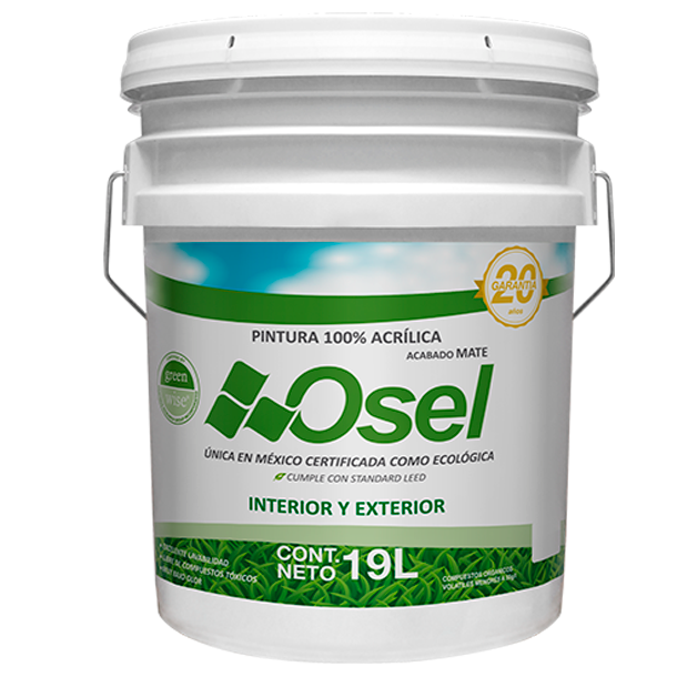 Pintura 100% acrílica Osel Verde de por Vida Mate - Blanco