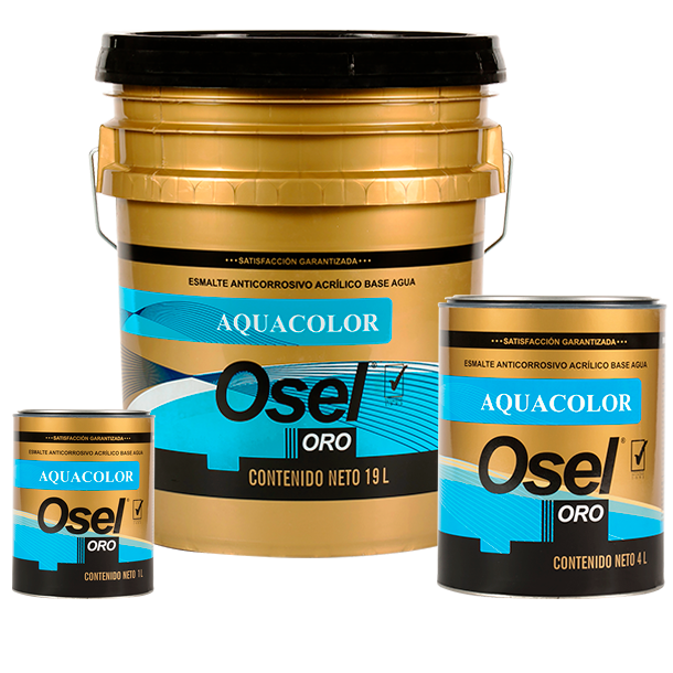 Esmalte Aquacolor Semibrillante Osel Oro - Blanco
