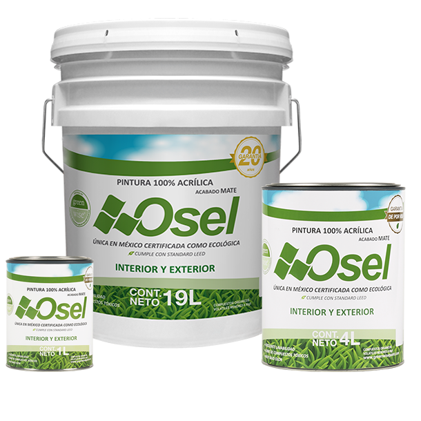 Pintura 100% acrílica Osel Verde de por Vida Mate - Blanco