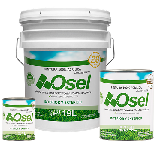 Pintura 100% acrílica Osel Verde de por Vida Mate - Blanco