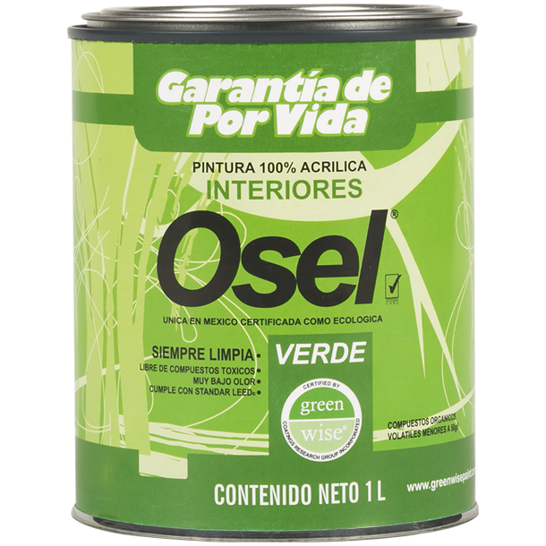 Pintura 100% Acrílica Osel Verde Siempre Limpia/Interiores - Blanco