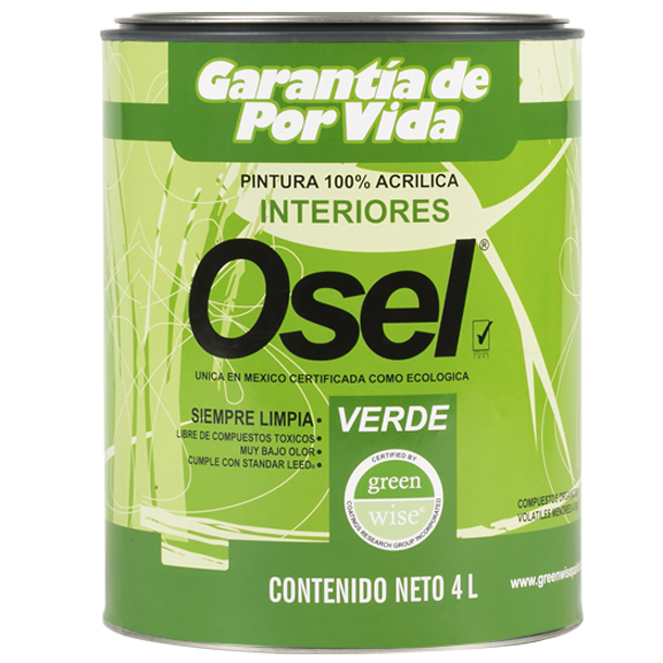 Pintura 100% Acrílica Osel Verde Siempre Limpia/Interiores - Blanco